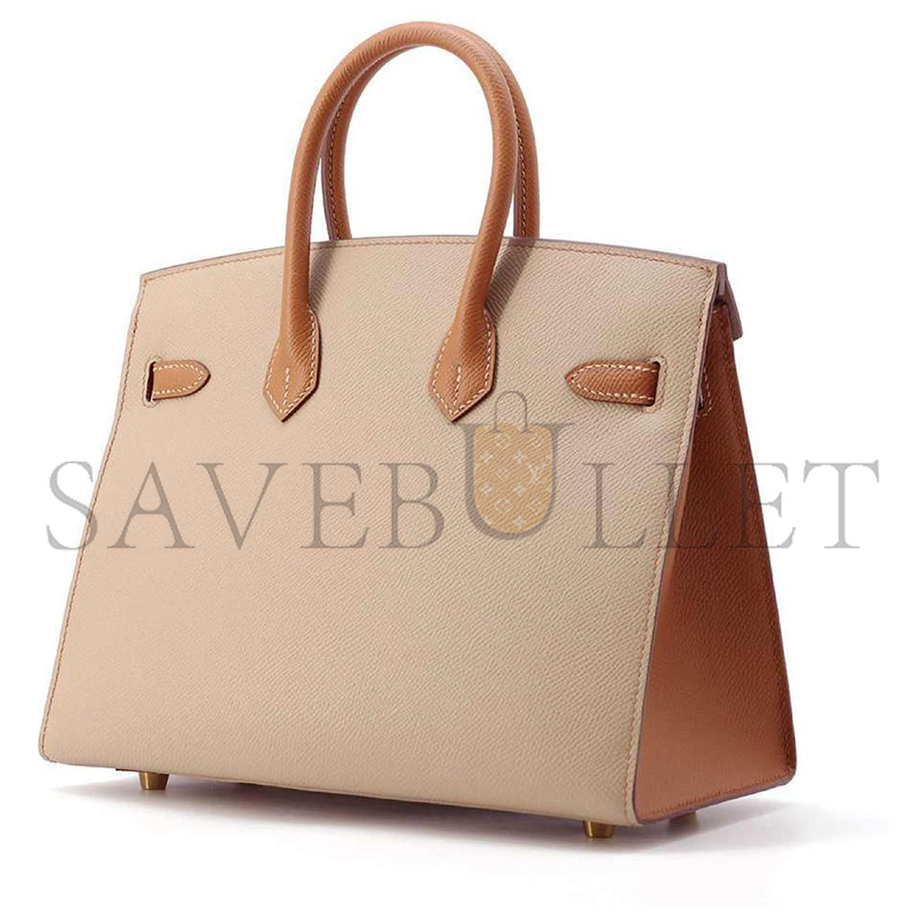 H**mes master birkin 30 epsom trench coat grey and golden brown gold buttons h028369ck21 (30*23*15cm)